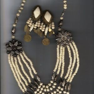 Vintage Flower Necklace & Earrings